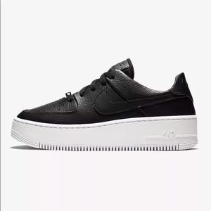 NIKE AIR FORCE 1 Leather Platform Sneakers